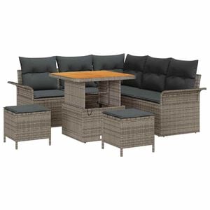 vidaXL Garten-Sofa-Set 8 pcs Grau Poly-Rattan