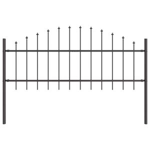 vidaXL Gartenzaun Grau 170 x 140 cm Pulverbeschichteter Stahl