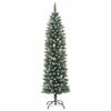 vidaXL Künstlicher schlanker Weihnachtsbaum Grün und Weiß 120 cm