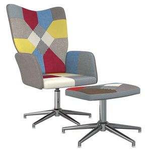 vidaXL Relaxsessel mit Hocker Patchwork Stoff