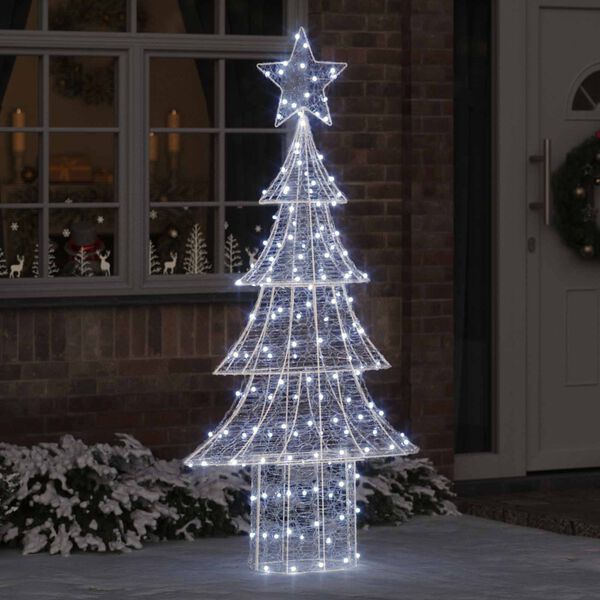 vidaXL Weihnachtsbaum mit 240 LEDs Kaltwei&szlig; 180 cm Acryl