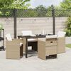 vidaXL Garten Essgruppe 5 pcs Beige Poly-Rattan