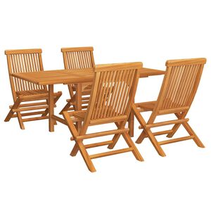 vidaXL 5-tlg. Garten-Essgruppe Massivholz Teak
