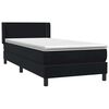 vidaXL Boxspringbett mit Matratze Schwarz 90x220 cm Samt