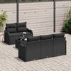 vidaXL Garten-Sofa-Set 6 pcs Schwarz Poly-Rattan und Stahl und Glas