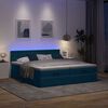 vidaXL Ottoman-Bett mit Matratzen & LEDs Dunkelblau 160x200 cm Samt