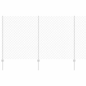 vidaXL Maschendrahtzaun mit Pfosten 10 x 1,4 m Verzinkter Stahl Silber