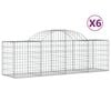vidaXL Gabionen mit Hochbogen 6 Stk. 200x50x60/80 cm Verzinktes Eisen