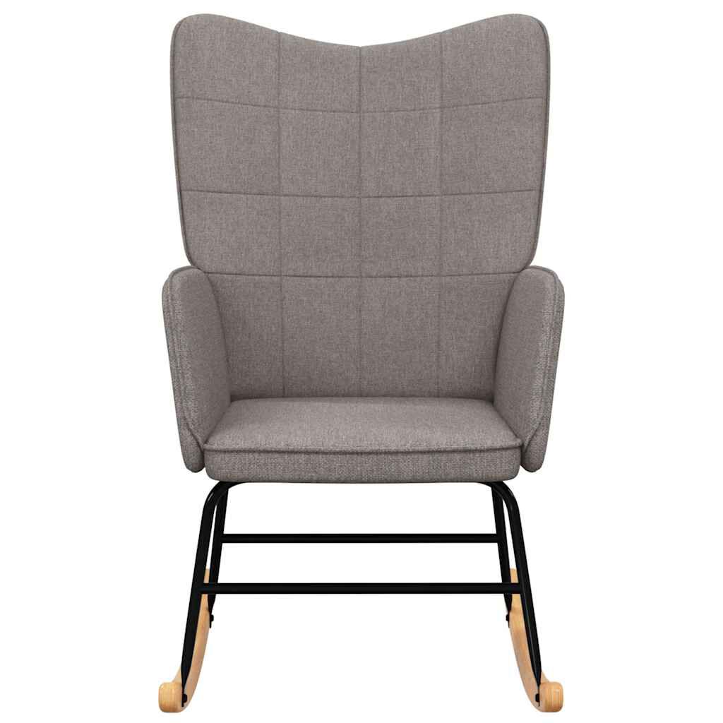 VidaXL Schaukelstuhl Relaxsessel – Stoffbezug Taupe, Stahlrahmen, Holzschaukeln, 61x78x98 Cm
