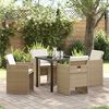 vidaXL Garten Essgruppe 5 pcs Beige Poly-Rattan