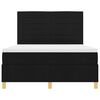 vidaXL LED Boxspringbett mit Matratze Schwarz 140 x 190 cm Stoff