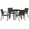 vidaXL Garten Essgruppe 5 pcs Braun und Schwarz PE-Rattan