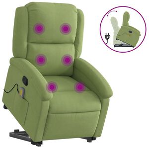 vidaXL Massagesessel mit Aufstehhilfe Hellgr&uuml;n Samt