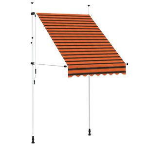 vidaXL Einziehbare Markise Handbetrieben 150 cm Orange und Braun