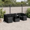 vidaXL 8-tlg. Garten-Sofagarnitur mit Kissen Schwarz Poly Rattan