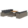 vidaXL Gartensofa-set mit Kissen mit Speicher 11 pcs Grau Poly-Rattan