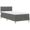 vidaXL Boxspringbett mit Matratze Dunkelgrau 100 x 200 cm Stoff