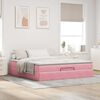 vidaXL Ottoman-Bett mit Matratze Rosa 160x200 cm Samt