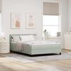 vidaXL LED Boxspringbett mit Matratze Hellgrau 140 x 200 cm Samt