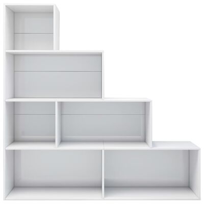 vidaXL Bücherregal/Raumteiler Hochglanz-Weiß 155x24x160 cm