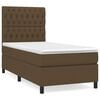 vidaXL Boxspringbett mit Matratze Dunkelbraun 90x190 cm Stoff