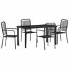 vidaXL Garten Essgruppe 5 stk. Schwarz Pulverbeschichteter Stahl