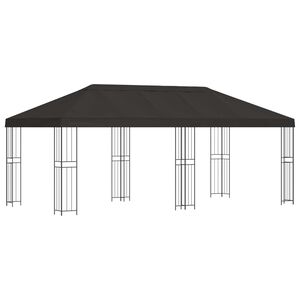vidaXL Gartenpavillon 6 x 3 m Anthrazit Polyester und Stahl 190 gsm