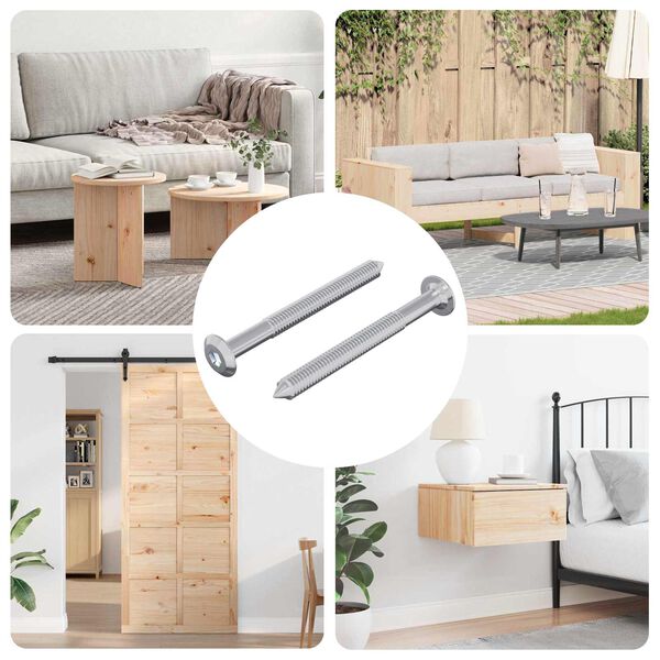 vidaXL Schraube 2 pcs Silber M6 x 60 mm Stahl