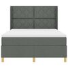 vidaXL Boxspringbett mit LED-Lichtleisten Grau 160 x 200 cm Stoff