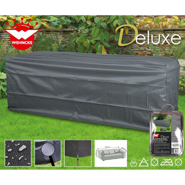 Happy People Schutzh&uuml;lle f&uuml;r Gartenm&ouml;bel-Set Deluxe 220x80x80 cm Grau