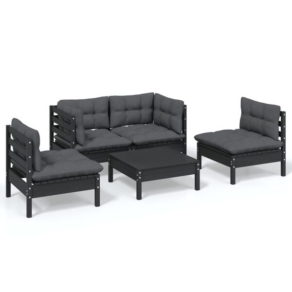 vidaXL 5-tlg. Garten-Lounge-Set mit Kissen Kiefer Massivholz