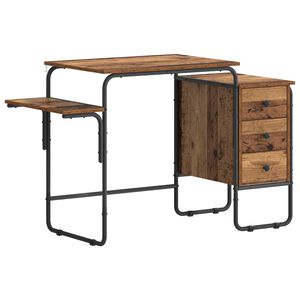 vidaXL Schreibtisch mit Stauraum Altholz 120 x 50 x 75 cm