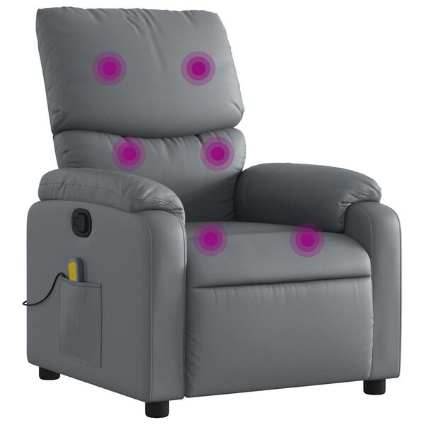 vidaXL Massagesessel Relaxsessel Grau Kunstleder