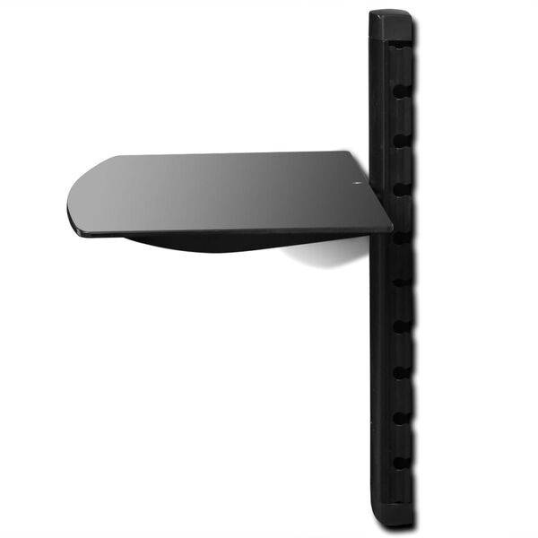 vidaXL DVD-Wandregal Glas 1 Ablage Schwarz