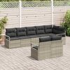 vidaXL Gartensofa-set mit Kissen 8 pcs Hellgrau Poly-Rattan