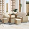 vidaXL Gartensofa-set mit Kissen 8 pcs Beige und Creme Poly-Rattan
