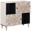 vidaXL Sideboard mit Speicher Wei&szlig; 80 x 33,5 x 75 cm Massivholz Mango