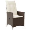 vidaXL Gartensessel mit Kissen 2 Stk. Verstellbar Braun Poly Rattan