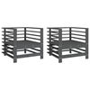 vidaXL Gartenstühle 2 Stk. Grau Massivholz Kiefer