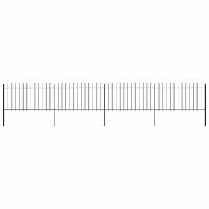 vidaXL Gartenzaun mit Speerspitze Stahl 671 x 100 cm Schwarz