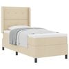 vidaXL Boxspringbett mit Matratze mit Kopfteil Creme 80 x 200 cm Stoff