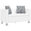 vidaXL 2-Sitzer-Sofa Kunstleder Wei&szlig;
