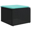 vidaXL 8-tlg. Garten-Sofagarnitur mit Kissen Schwarz Poly Rattan
