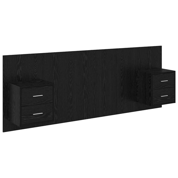 vidaXL Kopfteil mit Schrank 3 pcs Schwarz Eichen-Optik Holzwerkstoff