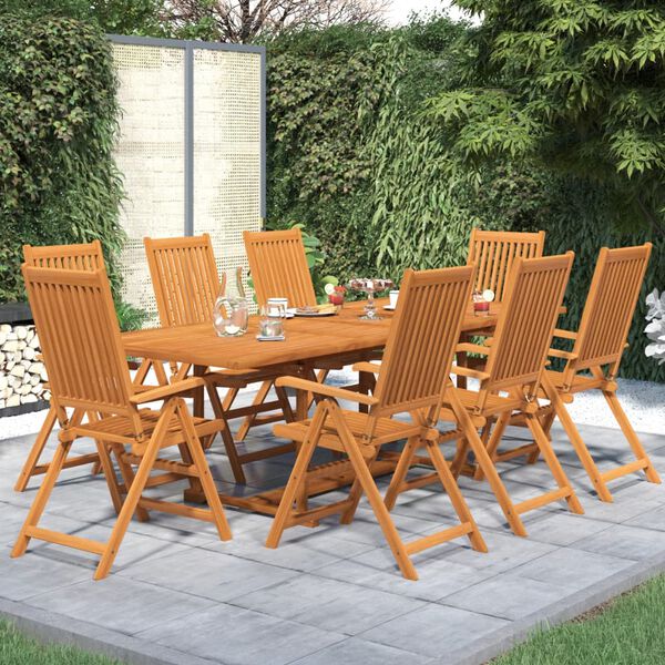 vidaXL 9-tlg. Garten-Essgruppe Massivholz Akazie 160-240 cm