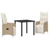 vidaXL Garten Essgruppe 3 stk. Beige Poly-Rattan