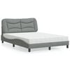 vidaXL Bett mit Matratze "Hvar" Hellgrau 140x200 cm Stoff