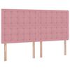 vidaXL Bett mit Stauraum und LED mit Matratze Rosa 180 x 200 cm Samt