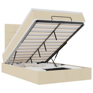 vidaXL Ottoman-Bett mit Matratze Creme 120x200 cm Stoff