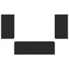 vidaXL TV-Wandregal-Set Wandmontiert 4 pcs Schwarz Holzwerkstoff